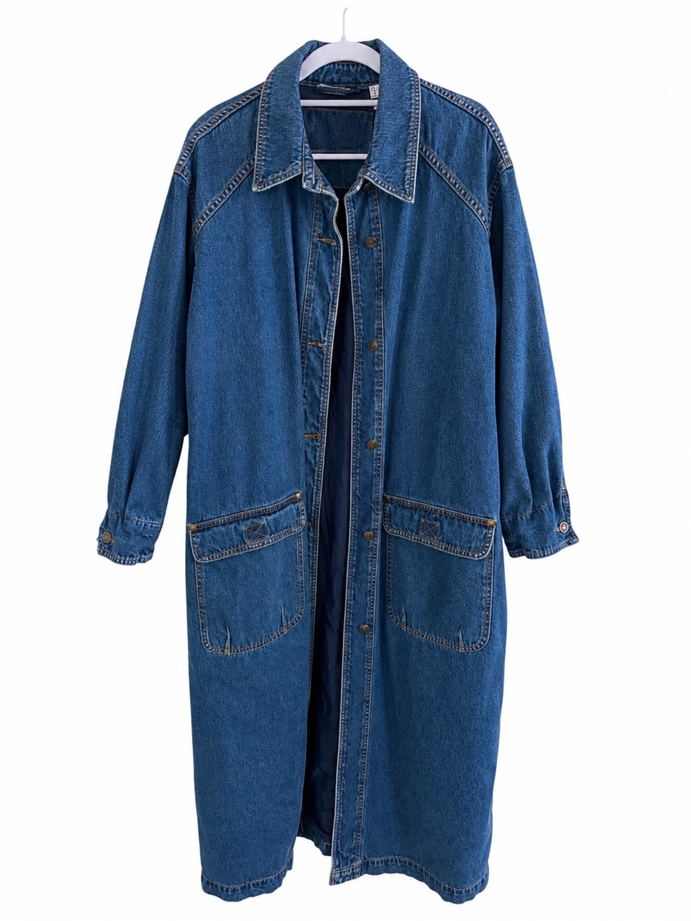 VINTAGE Newport News Blue Longline Denim Duster Coat